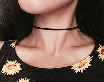 Cruelty Free Choker, Simple Black Choker, Thin Choker, Minimalist, PamperedYouPink