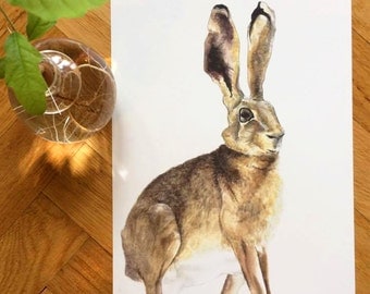 Hare - Watercolour Reproduction