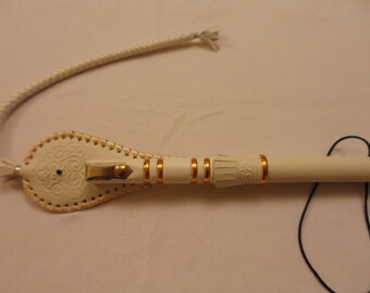 Knut, Kamchia, whip, made of natural wood and artificial leather. handmade item.