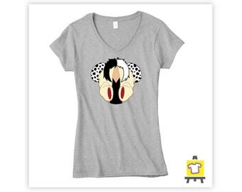 Disney, Cruella Deville, 101 Dalmatians, Icon, Mickey Mouse Head, Mouse Ears, Glitter, Trip, Vacation, Ladies, Mens, Plus Size, Kids