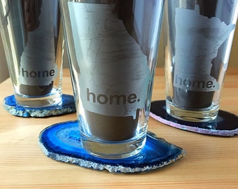 State Pint Glass-Home Glass-State Beer Glass-Minnesota Glass-Etched Glass-Husband Gift-Boyfriend Gift-Pick your State