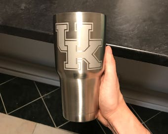 30oz University of Kentucky Engraved Stainless Steel Tumbler Thermos Yeti RTIC Ozark Trail