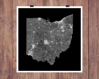 Ohio Wall Art roads of ohio map art printable ohio map print ohio map Ohio Wall Art roads of ohio map art printable ohio map print ohio map