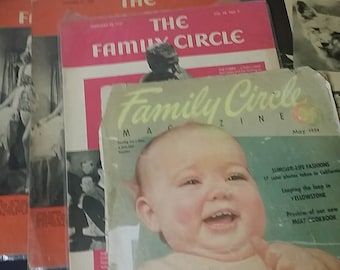 Lot of 10 Vintage The Family Circle Magazine 1939, 1941, 1954, one duplicate issue