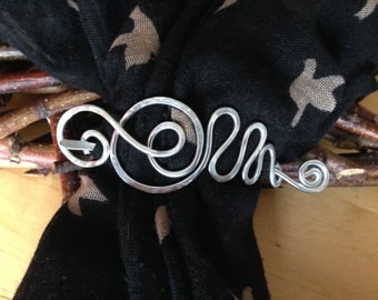 Fab silver shawl pin, scarf pin, hair pin or brooch, gift for her, original design, handmade jewelry gift for her
