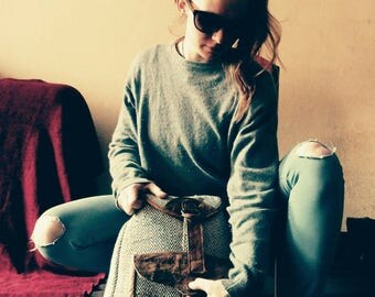 Leather and canvas woman's backpack!