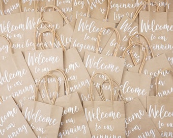 Thank You Gift Bag, Kraft Paper Bag, Wedding Favors Bag, Wedding Shower Bag, Custom Bag, Kraft Bag, Welcome bags, Gift Bags, Wedding Guests