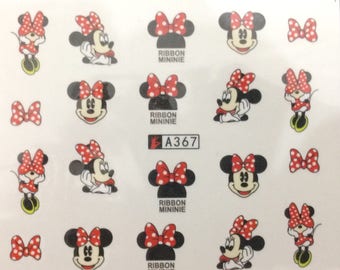 Disney Minnie Mouse New 20 3D Designed Nail Art Sticker Water Decals Transfer nail tips
