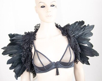 Raven decay feather shrug Bolero