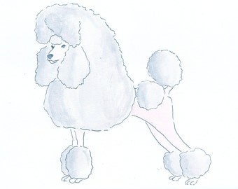 Poodle watercolor | Etsy