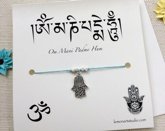 Hamsa Bracelet, Yoga Wish Bracelet, Yoga Gift Women, Yoga Jewelry Women, Hamsa Jewelry, Meditation Bracelet, Silver Hamsa, Hand Of Fatima