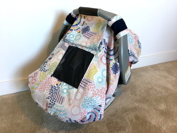 Car Seat Cover Canopy Girl Snug Fit Window Flower