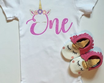 unicorn birthday shirt, first birthday bodysuit, unicorn first birthday party, milestone shirt, birthday putfit, baby girl birthday onesie