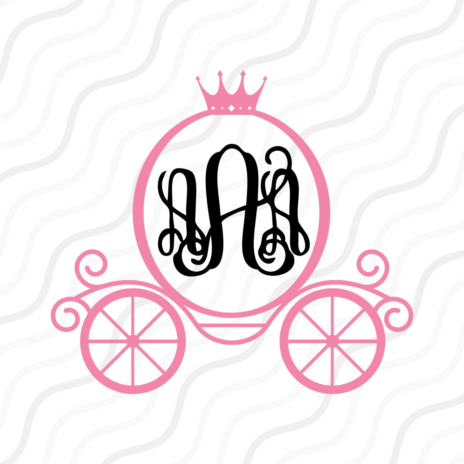 Download Princess Carriage Monogram SVG Princess Monogram SVG Cut