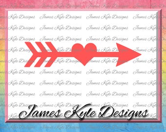 Arrow SVG, Arrow Heart SVG, Arrow Cutting File, Arrow Clipart, SVG Files, Cricut Cut Files, Silhouette Cut Files