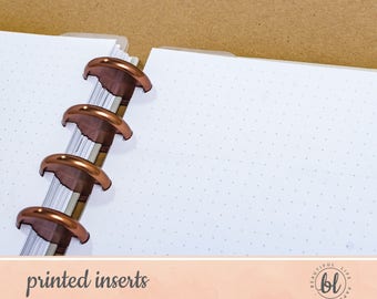 DOT GRID PAPER Printed Planner Insert, Bullet Journal Inserts, Junior Arc, Levenger, Discbound Insert, 5.5” x 8.5” Beautiful Life Paper Co