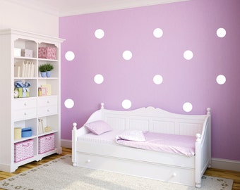 Polka Dots Vinyl Wall Decal for Kids Bedroom, Nursery, Living Room or Kitchen Various Sizes and Colors