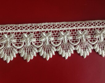 2.25" Ivory Guipure Lace trim