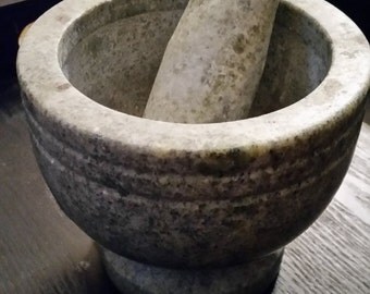 Grey marble Mortar and Pestle