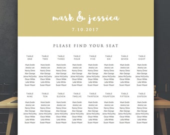 Wedding Seat Chart Template - Seating Chart Template - Microsoft Word DOC 20" x 20" *INSTANT DOWNLOAD*