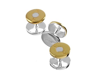 Gold on Sterling Silver Gun Cartridge Dress Studs