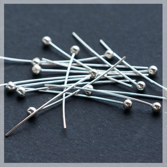 30 mm Sterling Silver ball pins 10 pcs