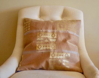 Gold Fever Aso Oke Throw Pillow Covers // 18x18