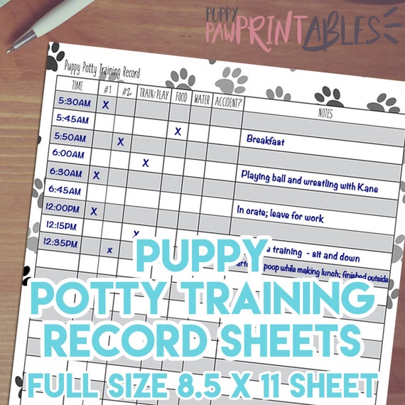 Printable Puppy Potty Training Record Instant Download