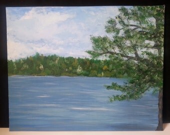 At The River Original Acrylic Painting on Canvas Board 16 x 20