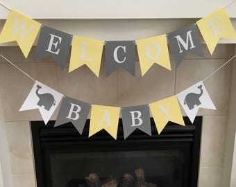 Welcome Baby Banner, Baby Shower Banner, Baby Sprinkle, Baby Shower Decoration, Gender Neutral Baby Shower, Photo Prop, Boy or Girl