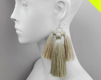 Large boho tassel earrings, Chandelier earrings, Long tassel earrings, READY TO SHIP, Statement earrings, Long Earrings, Unique earrings