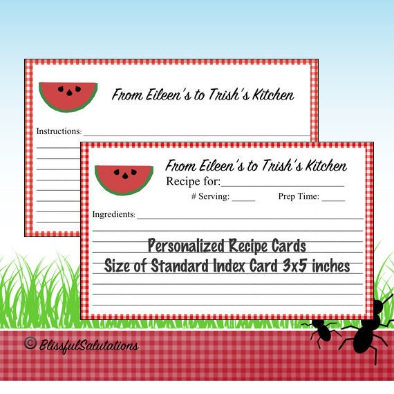 personalized recipe card