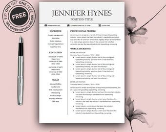 Simple resume template for Word & Pages (1,2 and 3 page resume, cover letter + icons), curriculum vitae, CV Template, Instant Download
