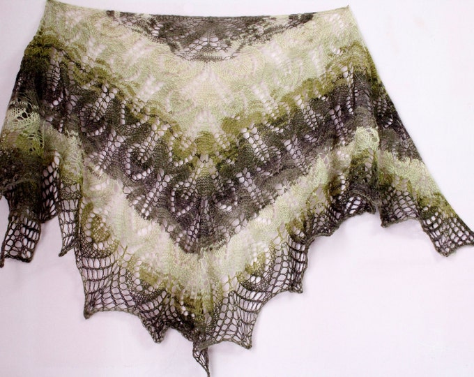 Knitted scarf shawl,knit shawl, wraps shawls, green shawl, knitted scarf, shawl of wool, knit scarf, delicate shawl, crochet shawl