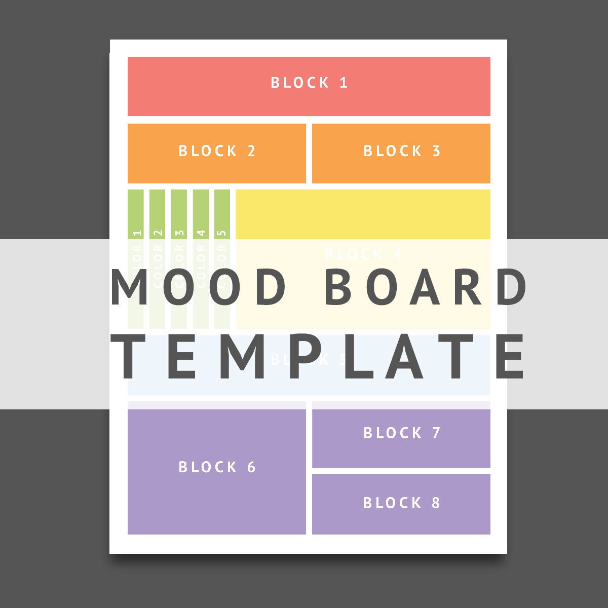 MOOD BOARD TEMPLATE : for bloggers minimal layout color