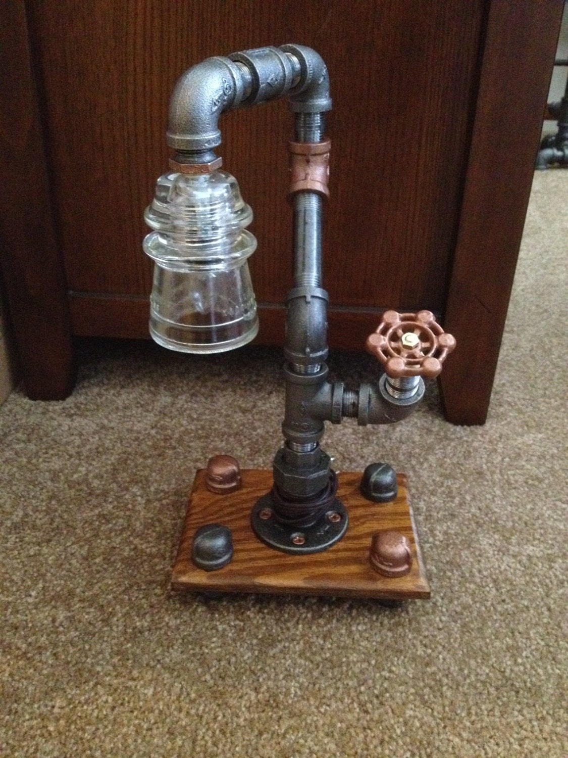 Handmade pipe lamp by PipeLights1 on Etsy