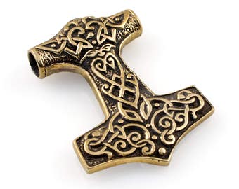 Large Thors Hammer Pendant Norse Jewelry Mjolnir Pendant Necklace Celtic Nordic Jewelry Viking Amulet Necklace Lucky Charm Handcrafted
