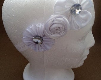 Bandita flowers for baby white. Heandbands Flower White Baby Girls.Hair accessories.