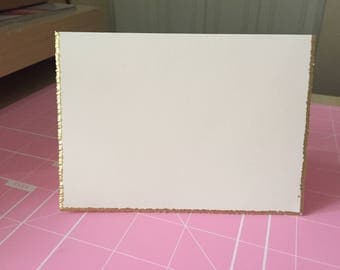 Gold or Silver Trim Blank Note Card/ Note Cards (set of 30)