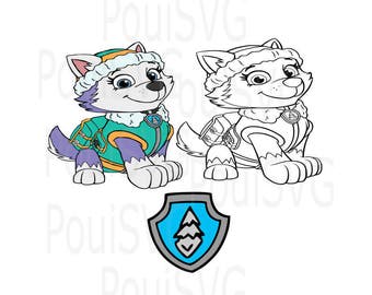 Paw Patrol SVG, Everest SVG,png, dxf, silhoutte cutting files, Cricut cutting files, T-shirt design, Scrapbooking