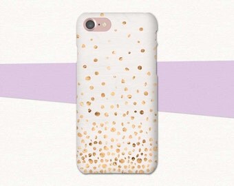 White and Gold Confetti Phone Case, Abstract iPhone 6 Case, Confetti iPhone Case, iPhone 7 Plus, iPhone 5S Case, 6 Plus Case, White iPhone 7