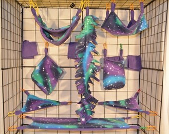 15 Piece Sugar Glider Cage Set Mystic Lights- Ready to Ship
