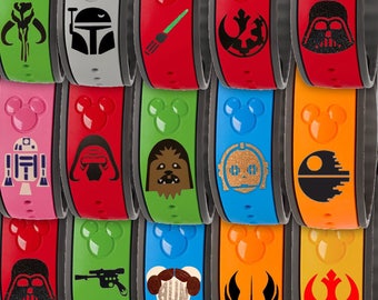 Star Wars Disney Magic Band Decal (14 Options) 2.0 or Original MagicBand Skins Stickers Accessories R2D2 Darth Vadar Kylo Ren Princess Leia