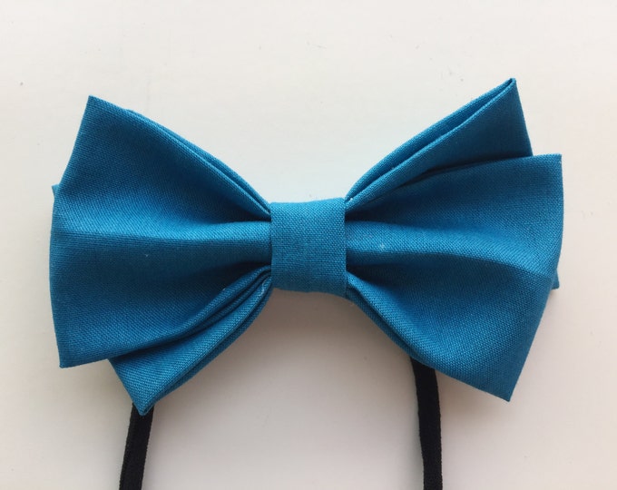 Aqua Blue fabric hair bow or bow tie
