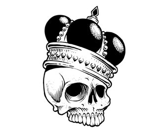 Skull SVG Crown Death King Vinyl cut files for Cricut Silhouette downloads Vector clipart art files PNG