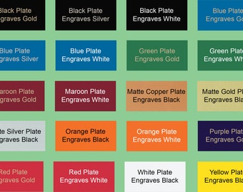Personalized Custom Engraved Metal ID Sign, Trophy Plaque Award - 60+ Sizes - 20 Colors - Free Engraving