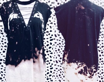 Metallica Lace Up Tank Top - Shirt, Bleached, Distressed Shredded Shirt, Tee, Band Shirt, Lace Up Tee (Multiple Sizes)