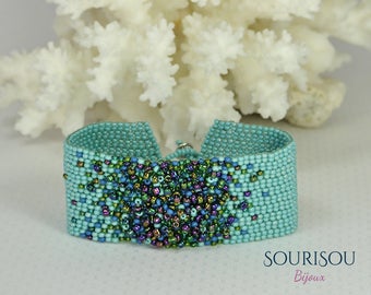 Turquoise/bracelet summer peyote bracelet / bracelet beaded/turquoise beaded bracelet/summer bracelet turquoise/bead embroidery bracelet