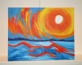 Ombre Sunset Abstract Painting