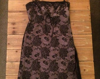 Vintage 90's Laundry by Shelli Segal Black Lace Dress Size 10